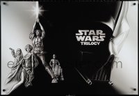 1w0140 STAR WARS TRILOGY 27x39 video poster 2004 George Lucas, art of Hamill, Fisher, Ford!