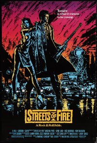 1w1184 STREETS OF FIRE 1sh 1984 Walter Hill, Michael Pare, Diane Lane, artwork by Riehm, no borders!