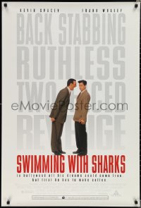 1w1193 SWIMMING WITH SHARKS DS 1sh 1994 Kevin Spacey, Frank Whaley, ruthless two-faced revenge!