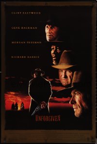 1w1221 UNFORGIVEN DS 1sh 1992 gunslinger Clint Eastwood, Gene Hackman, Morgan Freeman, Harris!