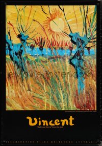 1w1225 VINCENT 1sh 1988 Life and Death, great image of Van Gogh's painting, Willows at Sunset!