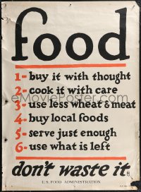 1w0204 FOOD DON'T WASTE IT 21x29 WWI war poster 1917 art and design by Frederic G. Cooper!
