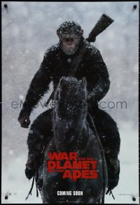 1w1227 WAR FOR THE PLANET OF THE APES int'l style A alt style teaser DS 1sh 2017 Caesar on horseback!