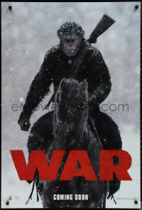 1w1228 WAR FOR THE PLANET OF THE APES style A int'l teaser DS 1sh 2017 image of Caesar on horseback!