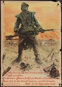1w0206 ON NE PASSE PAS 1914 1918 32x45 French WWI war poster 1918 great art by Maurice Neumont!