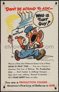 1w0224 PRODUCTION SOLDIER don't be afraid style 14x22 WWII war poster 1941 Hungerford art!
