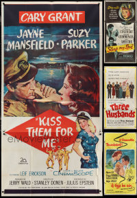 1x0591 LOT OF 5 FOLDED THREE-SHEETS 1940s-1950s great images from a variety of different movies!