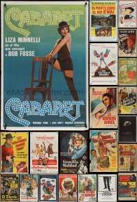 1x0969 LOT OF 38 MOSTLY FORMERLY FOLDED ARGENTINEAN POSTERS 1950s-1990s a variety of movie images!