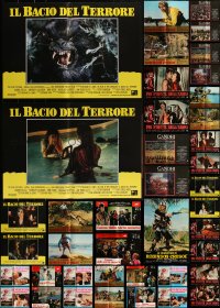 1x0869 LOT OF 50 FORMERLY FOLDED 19X27 ITALIAN PHOTOBUSTAS 1960s-1980s a variety of movie scenes!
