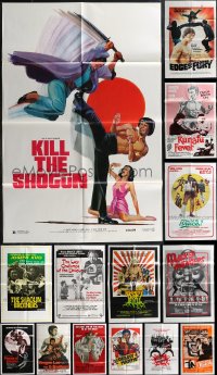 1x0268 LOT OF 17 FOLDED KUNG-FU ONE-SHEETS 1970s-1980s great images from martial arts movies!