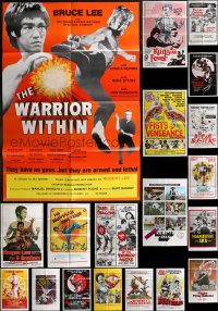 1x0264 LOT OF 20 FOLDED KUNG-FU ONE-SHEETS 1970s-1980s great images from martial arts movies!
