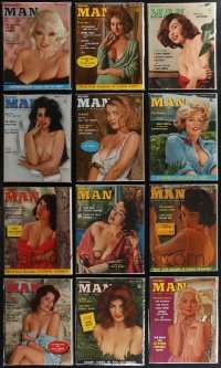 1x0400 LOT OF 12 1961 MODERN MAN MAGAZINES 1961 filled with sexy images & great articles!