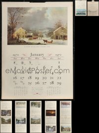 1x0936 LOT OF 4 TRAVELERS CURRIER & IVES CALENDARS 1972 Nathaniel Currier & Durrie art!