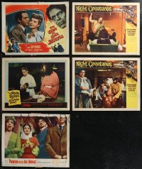 1x0387 LOT OF 5 HORROR/SCI-FI LOBBY CARDS 1950s-1960s great scenes from scary movies!