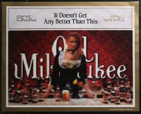 1x0938 LOT OF 31 UNFOLDED 22x28 OLD MILWAUKEE ADVERTISING POSTERS 1989 sexy barmaid w/ many beers!