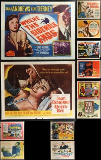 1x0857 LOT OF 14 MOSTLY FORMERLY FOLDED MOSTLY 1950S HALF-SHEETS 1950s a variety of movie images!