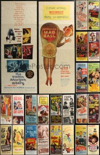 1x0809 LOT OF 26 FORMERLY FOLDED INSERTS 1940s-1960s great images from a variety of movies!