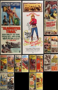 1x0819 LOT OF 17 FORMERLY FOLDED COWBOY WESTERN INSERTS 1940s-1960s a variety of cool movie images!