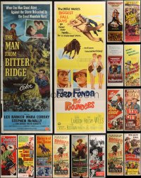 1x0821 LOT OF 16 FORMERLY FOLDED COWBOY WESTERN INSERTS 1950s-1960s a variety of cool movie images!