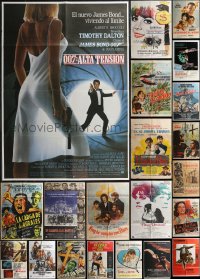 1x0493 LOT OF 38 FOLDED SPANISH LANGUAGE MOVIE POSTERS 1960s-1990s a variety of movie images!