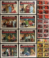 1x0326 LOT OF 56 LOBBY CARDS 1940s-1960s complete sets from 7 different movies!