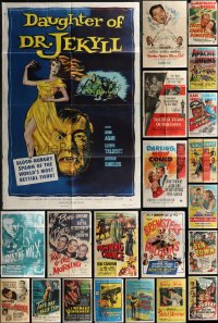 1x0237 LOT OF 48 FOLDED ONE-SHEETS 1940s-1960s great images from a variety of different movies!