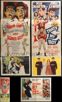 1x0518 LOT OF 3 FOLDED JERRY LEWIS INSERTS & 1 HALF-SHEET 1950s-1960s Scared Stiff & more!