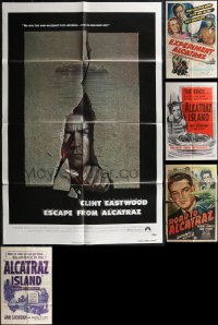 1x0285 LOT OF 5 FOLDED ALCATRAZ ONE-SHEETS 1940s-1970s Clint Eastwood, Ann Sheridan & more!