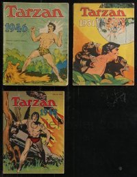 1x0437 LOT OF 3 TARZAN SWEDISH CHRISTMAS ALBUMS 1946, 1948, 1951 cool comic book art!