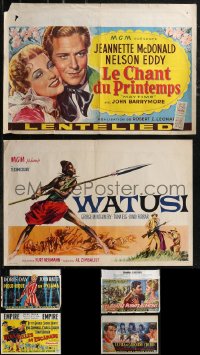 1x0800 LOT OF 6 MOSTLY FORMERLY FOLDED HORIZONTAL BELGIAN POSTERS 1950s-1960s cool movie images!