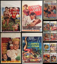 1x0798 LOT OF 21 MOSTLY FORMERLY FOLDED BELGIAN POSTERS 1950s-1960s a variety of movie images!