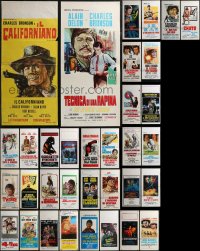 1x0825 LOT OF 38 FORMERLY FOLDED CHARLES BRONSON ITALIAN LOCANDINAS 1960s-1980s cool movie images!
