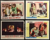 1x0390 LOT OF 4 JOHN WAYNE LOBBY CARDS 1950s-1960s Comancheros, Big Jim McLain, High & the Mighty!