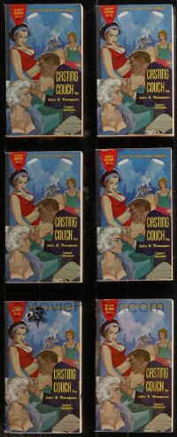 1x0754 LOT OF 6 CASTING COUCH SEXPLOITATION PAPERBACK BOOKS 1962 art of Hollywood producer & girls!