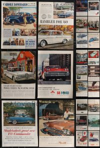1x0552 LOT OF 26 CAR MAGAZINE ADS 1950s-1970s Ford, Plymouth, Studebaker, Cadillac & more!