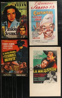 1x0198 LOT OF 4 FORMERLY FOLDED MEXICAN WINDOW CARDS 1940s-1950s Cantinflas, Maria Felix & more!
