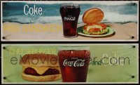 1x0939 LOT OF 2 UNFOLDED 1960S-70S COCA-COLA 7X24 MENU BOARDS 1960s-1970s have one with a burger!