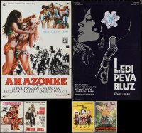 1x0906 LOT OF 12 FORMERLY FOLDED YUGOSLAVIAN POSTERS 1950s-1970s a variety of cool movie images!