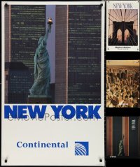 1x1004 LOT OF 4 UNFOLDED NEW YORK TRAVEL POSTERS 1990s-2010s Statue of Liberty & more!