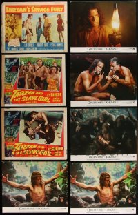 1x0382 LOT OF 8 TARZAN LOBBY CARDS 1950s-1980s different Tarzan movies over several decades!
