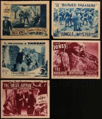 1x0386 LOT OF 5 SERIAL LOBBY CARDS 1930s-1940s Buck Jones, Tarzan, Green Archer & more!