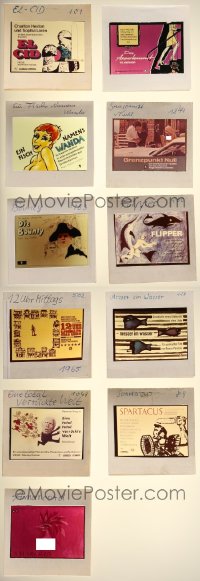 1x0713 LOT OF 17 EAST GERMAN COLOR 3X3 TRANSPARENCIES 1960s-1980s great images of poster art!