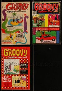 1x0744 LOT OF 3 GROOVY COMIC BOOKS 1960s great issues with cartoons, gags, jokes!