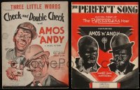 1x0584 LOT OF 2 AMOS 'N' ANDY SHEET MUSIC 1930s Check and Double Check, The Pepsodent Hour!
