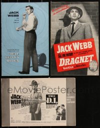 1x0137 LOT OF 3 JACK WEBB PRESSBOOKS 1950s Pete Kelly's Blues, Dragnet, The D.I.!