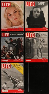 1x0148 LOT OF 5 LIFE MAGAZINE COVERS 1950s-1960s filled with great images & articles!