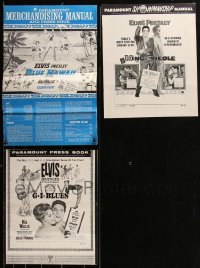 1x0138 LOT OF 3 ELVIS PRESLEY PRESSBOOKS 1950s-1960s Blue Hawaii, King Creole, G.I. Blues!