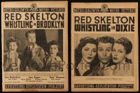 1x0141 LOT OF 2 WHISTLING PRESSBOOKS 1940s Red Skelton in Brooklyn & Dixie, Ann Rutherford, Rogers