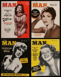 1x0407 LOT OF 4 MODERN MAN 1954-55 MAGAZINES 1954-1955 filled with sexy images with some nudity!