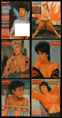 1x0414 LOT OF 6 FOLIES DE PARIS ET DE HOLLYWOOD FRENCH MAGAZINES 1950s-1960s sexy images w/nudity!